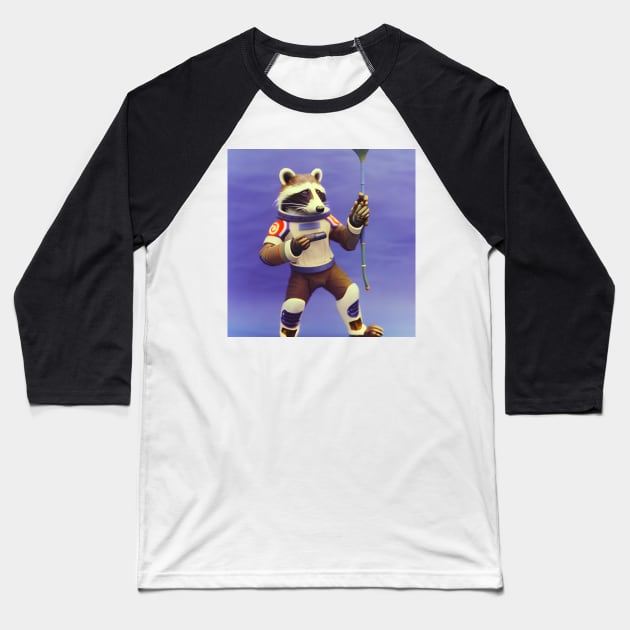 Rocket Racoon Baseball T-Shirt by kkrenny13